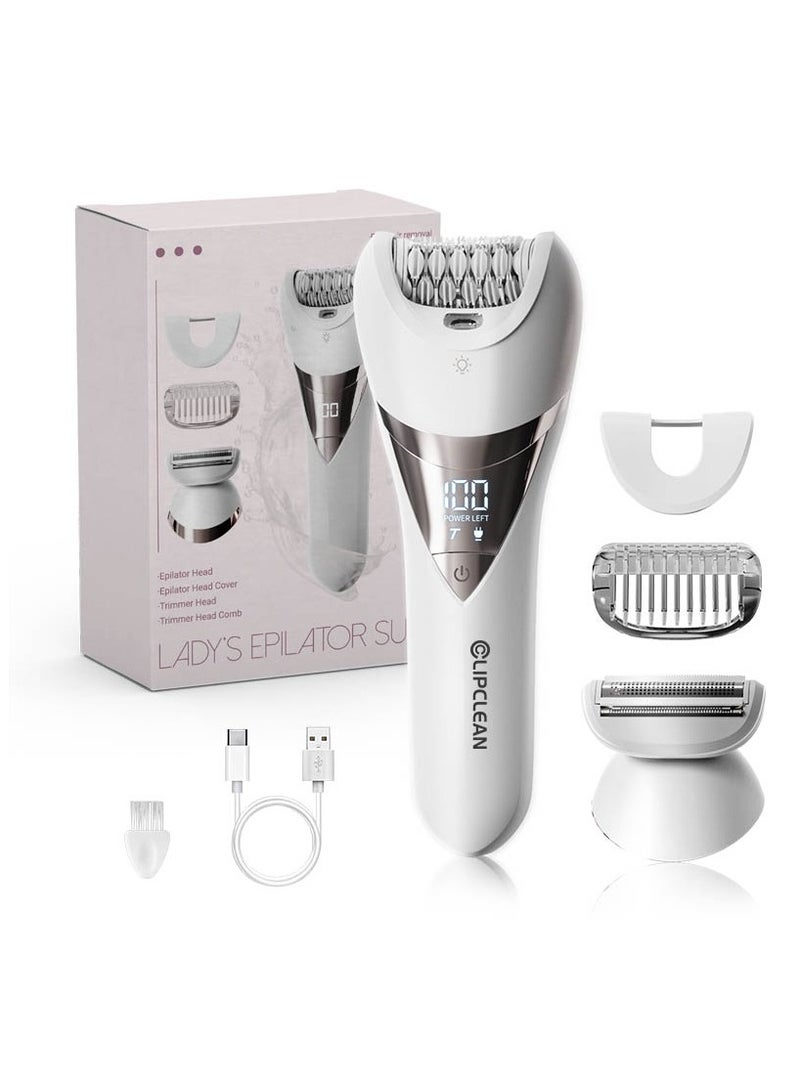 CLIPCLEAN Epilator for Women, Hair Removal Device, Women Shaver & Trimmer, Wet and Dry, Digital Power - Image 1