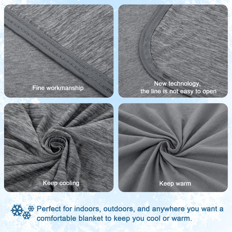 CHOSHOME Cooling Blanket for Hot Sleepers Lightweight Summer Cold Thin Blankets for Sleeping, Hot Flashes Night Sweats, Soft Blanket for Bed, Throw Size, Gray - Image 4