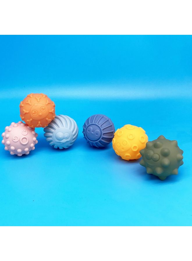 Soft Rubber Hand Grab Ball Baby Toy Massage Perception Pinch Call Touch Ball Set 3-6 Months Baby Hand Grab Ball - Image 3