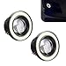 Dogary 2 PCS Car Angel Eye LED Fog Light Super Bright Len Spotlight with 3 COB Aperture Waterproof Antivibration Fish Eye Bulb Assembly Universal Modified Daytime Running Light for Cars White - Image 2