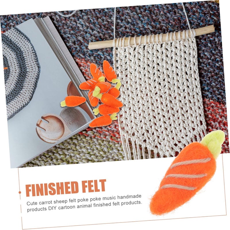 10 Pcs Wool Felt Carrot DIY Charms for Boys and Projects Colorful Handmade Felt Ornaments for Hairpins Brooches and Decorative Use for Easter and Holiday Decoration - Image 5