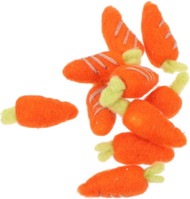 10 Pcs Wool Felt Carrot DIY Charms for Boys and Projects Colorful Handmade Felt Ornaments for Hairpins Brooches and Decorative Use for Easter and Holiday Decoration - Image 1