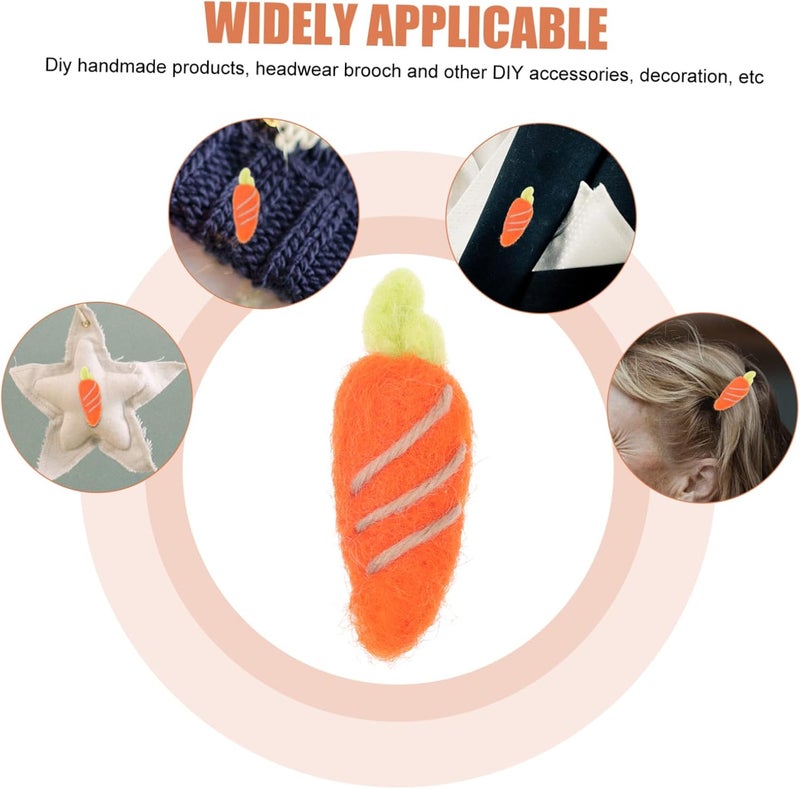 10 Pcs Wool Felt Carrot DIY Charms for Boys and Projects Colorful Handmade Felt Ornaments for Hairpins Brooches and Decorative Use for Easter and Holiday Decoration - Image 3