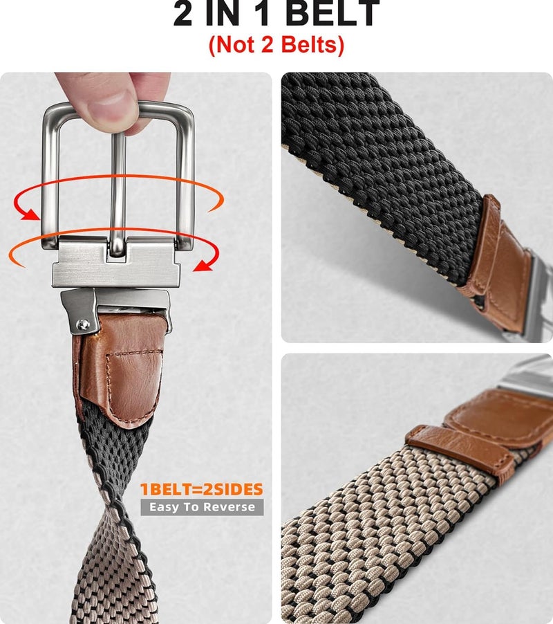 ZORO UNITED Stretchable Braided Woven Fabric Belt for Men and Women, Fits on upto 36 inch waist size (Brown 28, Free Size) - Image 4