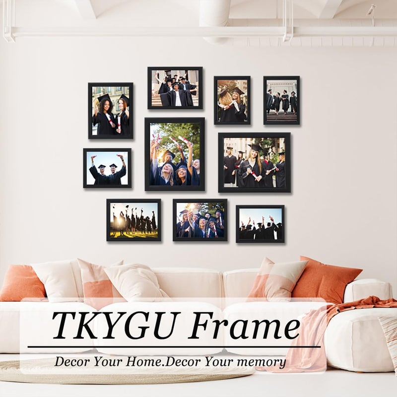 TKYGU 4x6 Picture Frame Set of 3  Made of Real Glass for 4x6 Wooden Frames Black  Wall and Tabletop Display Photo Frame for Home D?cor Gallery Family Wedding Memorial Pic Frame Gift - Image 4
