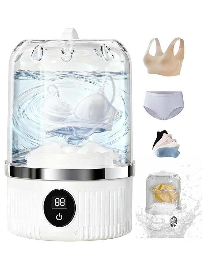 MHONGWEI Portable Automatic Mini Washing Machine, New Portable Rechargeable Mini Ultrasonic Washing Machine for Underwear, Compact Travel Laundry for Apartment, Dorm, RV, Camping, White - Image 1