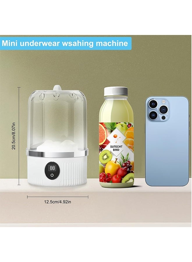 MHONGWEI Portable Automatic Mini Washing Machine, New Portable Rechargeable Mini Ultrasonic Washing Machine for Underwear, Compact Travel Laundry for Apartment, Dorm, RV, Camping, White - Image 3