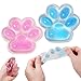 JIACAI 2pcs Pink Blue Squishy Cat Paw Squeeze Toys Ice Through Sparkling Powder Kawaii Sticky Squishies PVC Toys Stress Relieving Fur Ball OPP Packaging Gifts for Kids Teenage 2pcs Pink Blue - Image 2