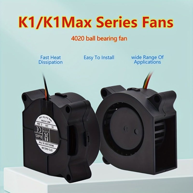 مروحة منفاخ سلسلة Creative 3D K1 K1MAX موديل 4020 بمحامل كروية مزدوجة، 24 فولت، توربين محوري، منخفضة الضوضاء، سريعة التبريد، إضافات لطابعات ثلاثية الأبعاد. - Image 1