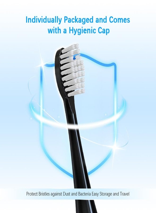 Carepik Replacement Brush Heads for 𝗪𝗮𝘁𝗲𝗿𝗽𝗶𝗸 𝐒𝐨𝐧𝐢𝐜-𝐅𝐮𝐬𝐢𝐨𝐧 2.0 Flossing Toothbrush Head fit (SF-01/ SF-02/ SF-03/ SF-04 3 Pack Black Soft Bristles with Caps (Black, Full Size - Image 5