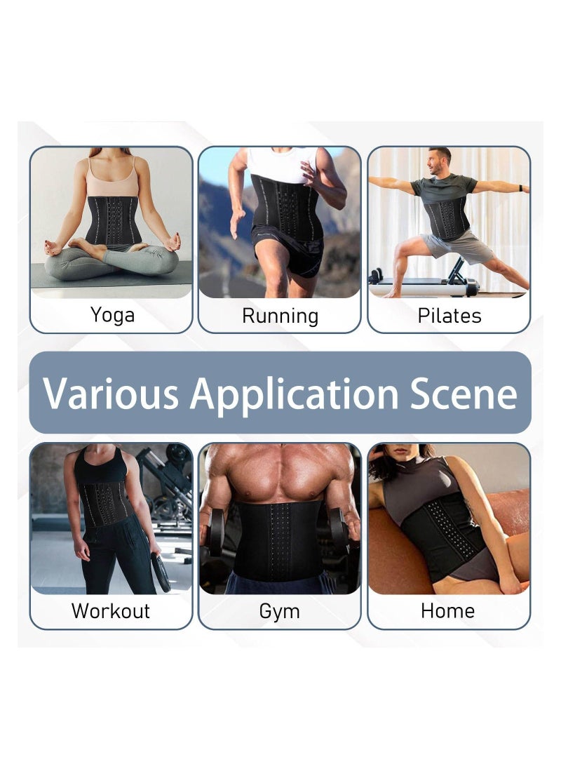 Women Waist Trainer Trimmer Corset Weight Loss Tummy Wrap Workout Belt Sweat Belly Band Sports Girdle Sauna Suit Sweat Waist Trainer for Women Lower Belly Fat Waist Trimmer for Women Size L - Image 4