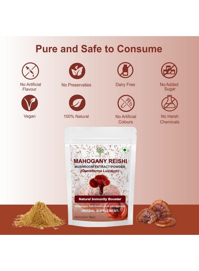 Mahogany Reishi Mushroom (Ganoderma Lucidum) Extract Powder- Immunity Booster Supplement- 100G - Image 4