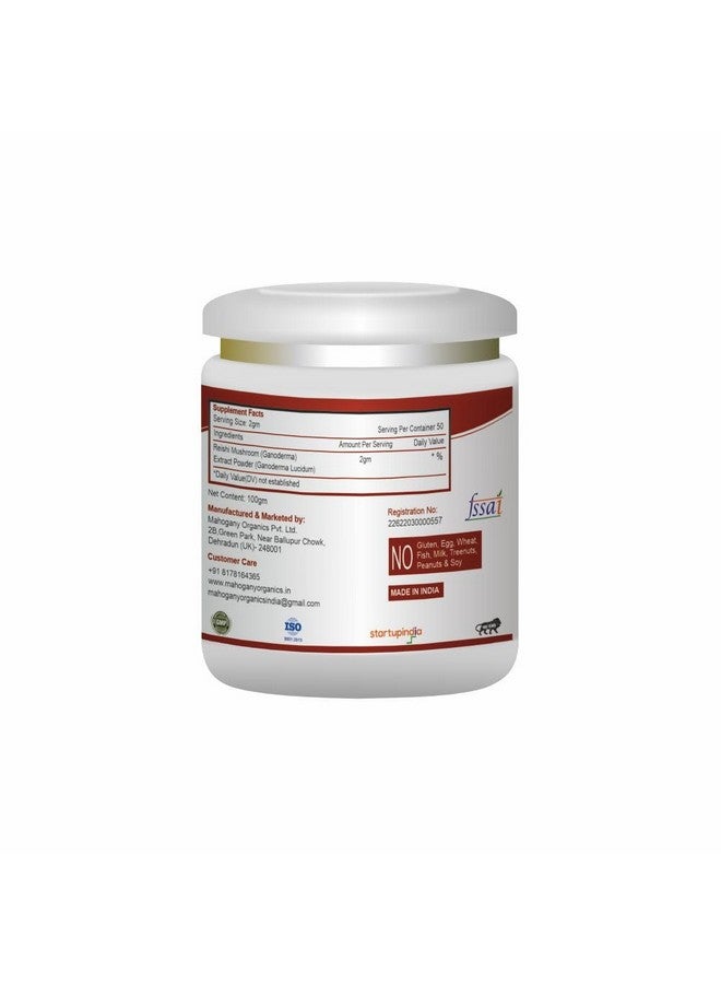 Mahogany Reishi Mushroom (Ganoderma Lucidum) Extract Powder- Immunity Booster Supplement- 100G - Image 3