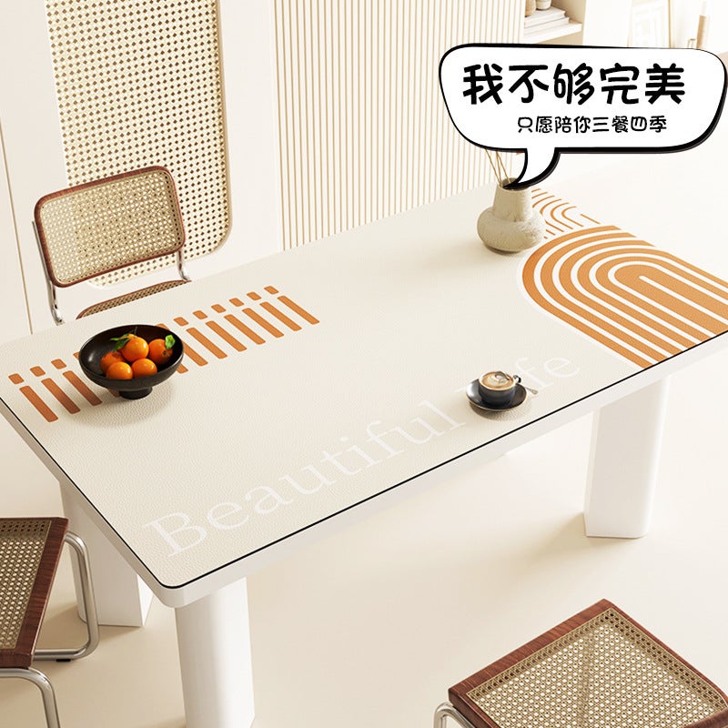 Leather Table Mat Light Luxury High-Value Coffee Table Mat Tablecloth Disposable Oil-Proof Waterproof Desk Tablecloth Dining Table Mat - Image 3