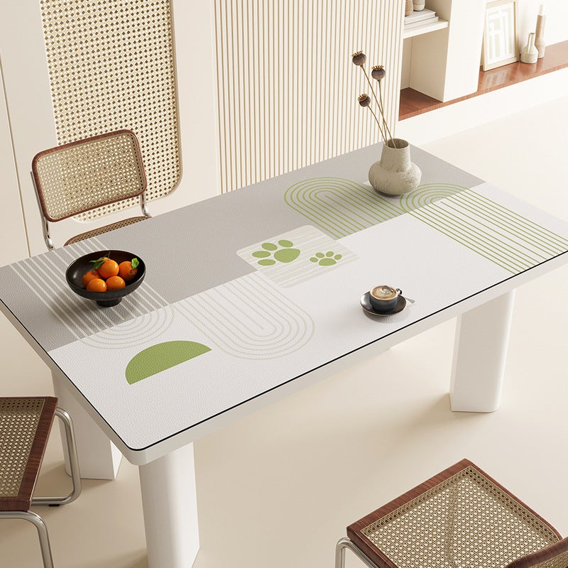 Leather Table Mat Light Luxury High-Value Coffee Table Mat Tablecloth Disposable Oil-Proof Waterproof Desk Tablecloth Dining Table Mat - Image 1