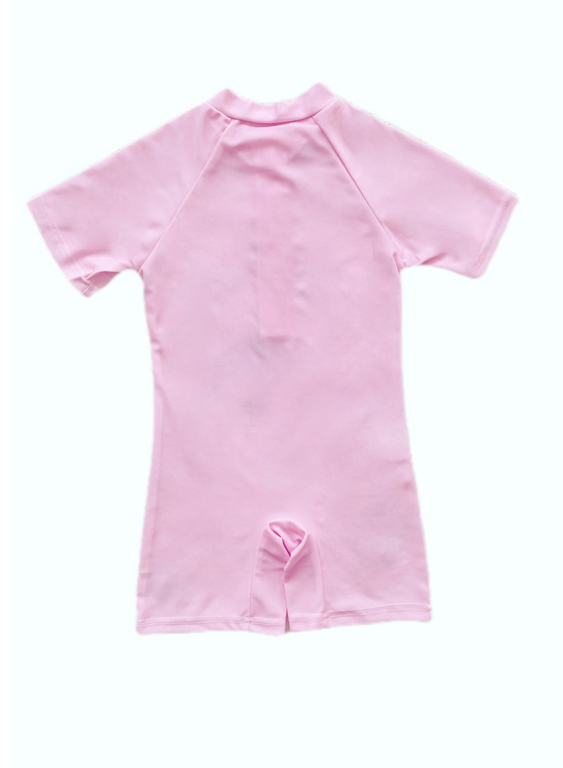 KELIO New Kids Swimwear, Short Sleeves,With Swimming Hat,Girls 90 CM-100 CM,Quick Dry,For Beach And Swimming  - Image 2