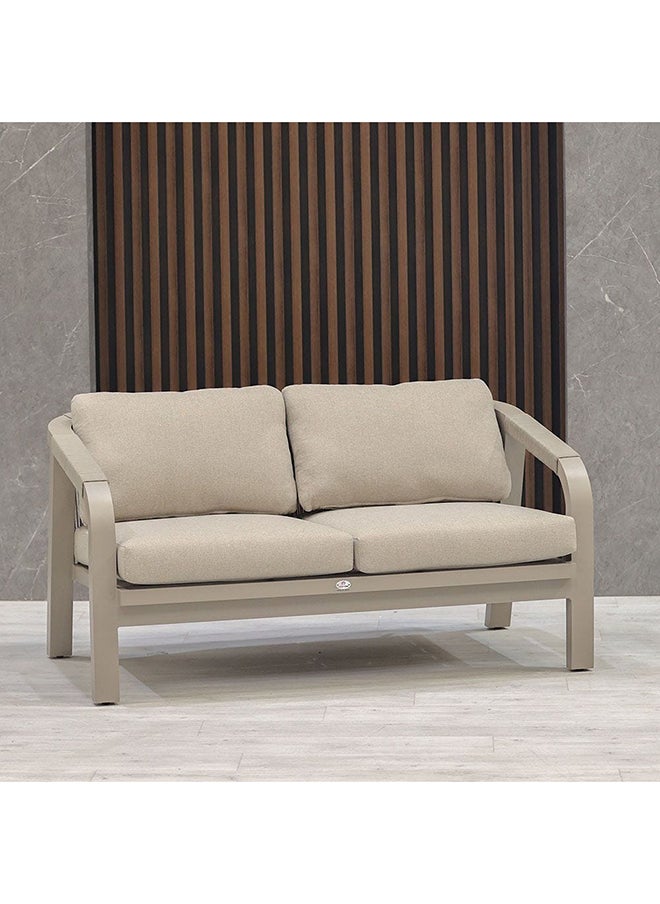 DANUBE HOME - Manchester 2 Seater Outdoor Sofa Set Aluminum Frame Garden Furniture Modern Design Lounge Sofa Sets 1 Pieces Outdoor Seating Table And Chairs Set For Patio Balcony Lawn Yard Beige - Image 1