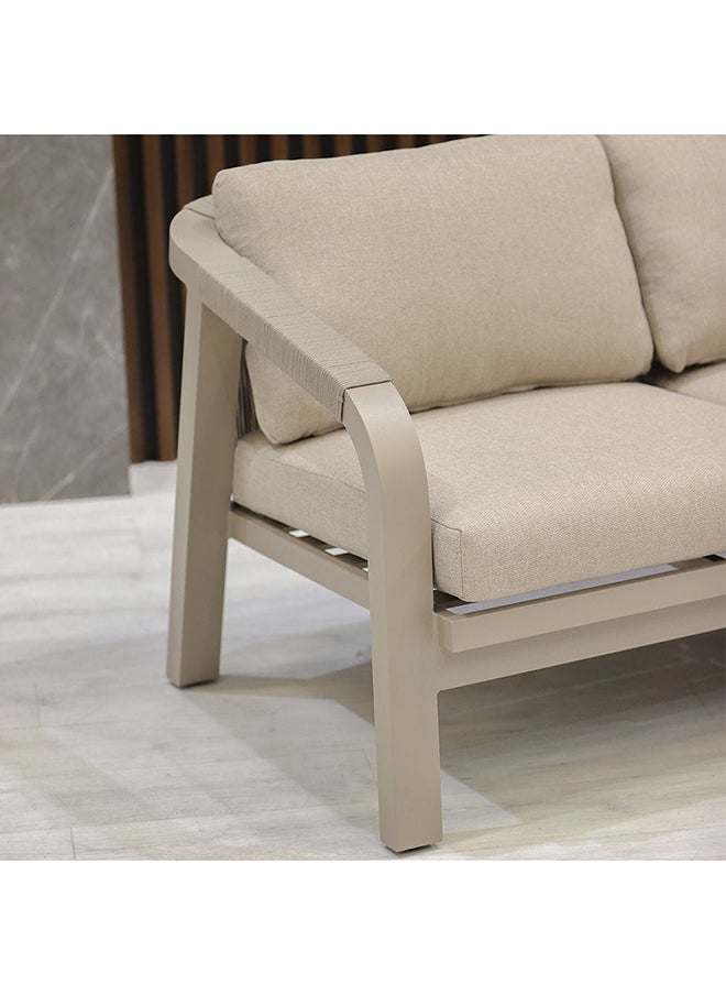 DANUBE HOME - Manchester 2 Seater Outdoor Sofa Set Aluminum Frame Garden Furniture Modern Design Lounge Sofa Sets 1 Pieces Outdoor Seating Table And Chairs Set For Patio Balcony Lawn Yard Beige - Image 1