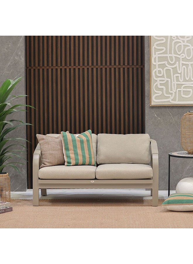 DANUBE HOME - Manchester 2 Seater Outdoor Sofa Set Aluminum Frame Garden Furniture Modern Design Lounge Sofa Sets 1 Pieces Outdoor Seating Table And Chairs Set For Patio Balcony Lawn Yard Beige - Image 1