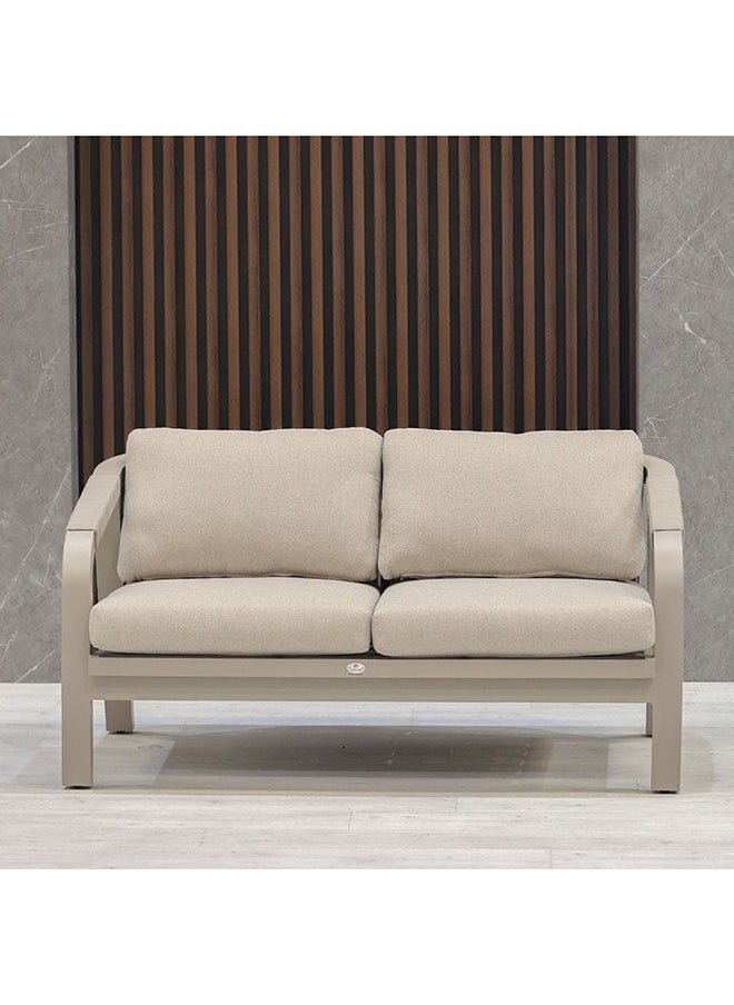 DANUBE HOME - Manchester 2 Seater Outdoor Sofa Set Aluminum Frame Garden Furniture Modern Design Lounge Sofa Sets 1 Pieces Outdoor Seating Table And Chairs Set For Patio Balcony Lawn Yard Beige - Image 1