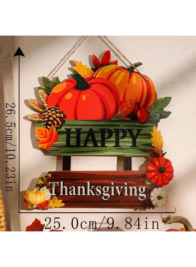 Rustic Autumn Pumpkin Wooden Door Hanger Model A For Halloween Fall Home Kitchen Decor - Image 4