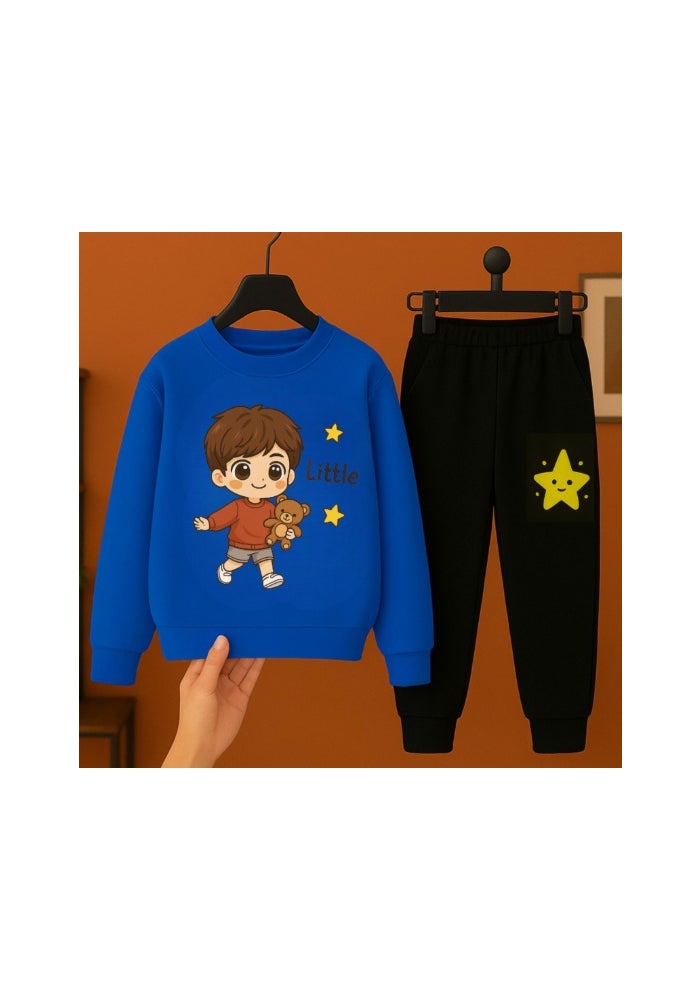 Viel Innate بدلة رياضية أنيقة باللون الأزرق الملكي للأولاد - Image 4