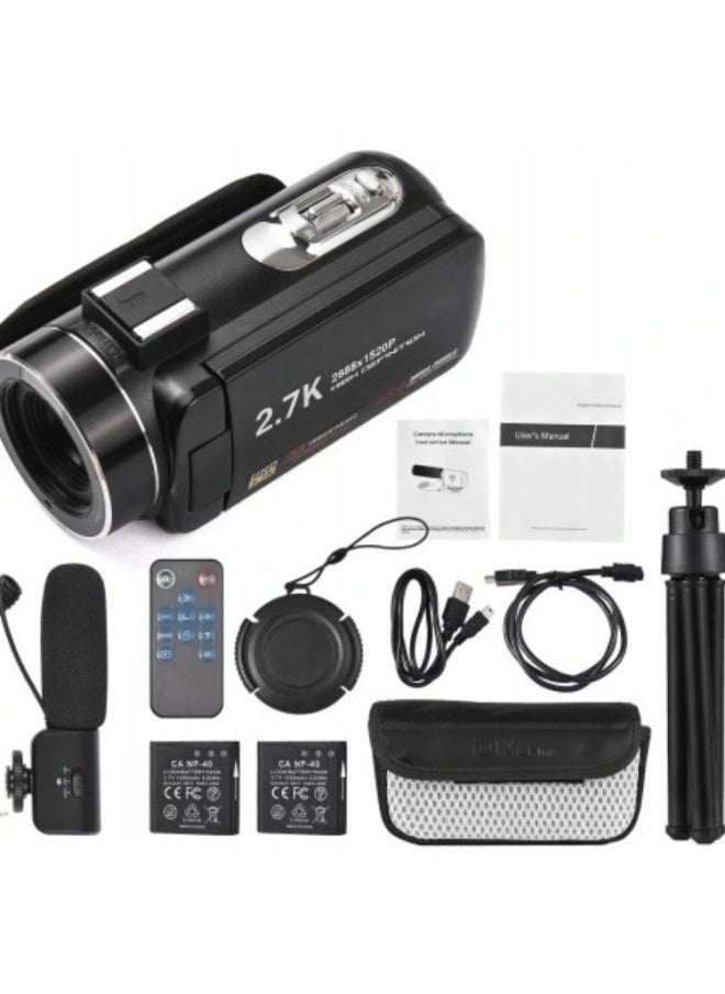 Generic English Version Product 2.7K HD 48 Million Pixel Digital Video Camera Home Travel Camera DV06S-Body Color:Standard Black English Battery 32GB Card  - Image 4