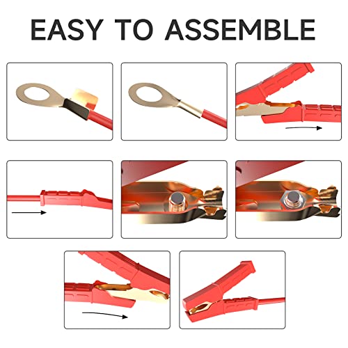 Goupchn Heavy Duty Crocodile Clamps Pure Copper 500A Car Battery Charger - 2PCS Power Replacement Battery Alligator Clips Jumper Cable Clamps Welder Clips for Car Automotive Vehicle Boat - Image 4