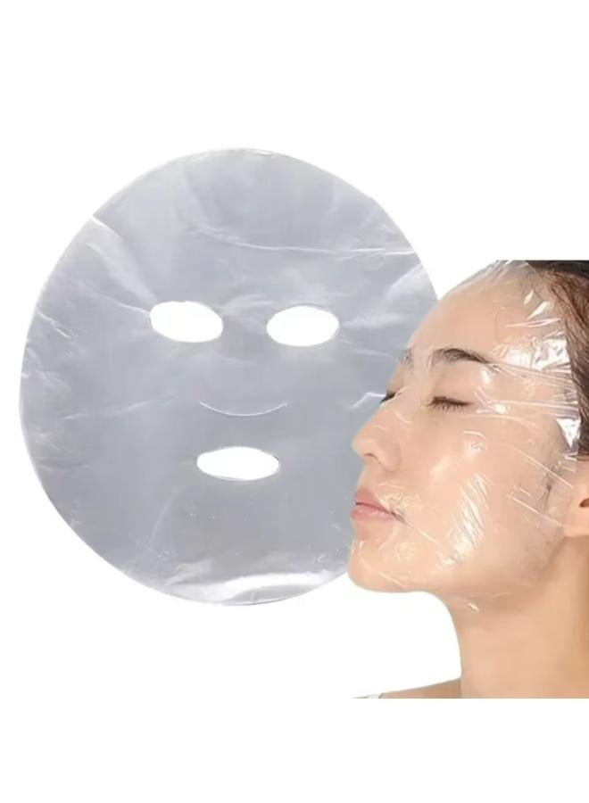100 Pieces Ultra Thin Disposable Plastic Film Facial Mask - Image 1