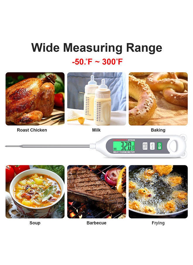 HABOTEST - Instant Read Digital Meat LCD Thermometer for Food Bread Baking Thermometer for Cooking and Outdoor Grilling and BBQ - Image 1