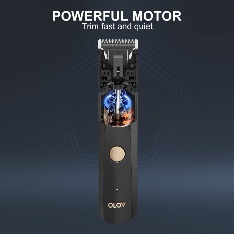 OLOV Electric Body Hair Trimmer for Men - Wet/Dry Body Shaver Groomer with 2 Repalcement Ceramic Blade, USB Recharge Dock & Nosetrimmer Head, Waterproof Male Hygiene Razor - Image 4