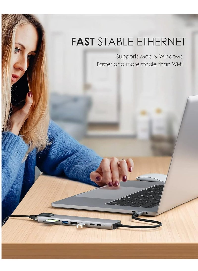 JAJEEK - "NEW 8-in-1 USB-C Docking Station – Multiport Adapter with 4K HDMI, Power Delivery & More" - Image 1