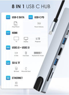 "NEW 8-in-1 USB-C Docking Station – Multiport Adapter with 4K HDMI, Power Delivery & More"