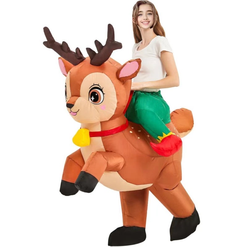 Christmas New Riding Elk Inflatable Suit Gingerbread Man Christmas Dinosaur Inflatable Costume Party Props - Image 2
