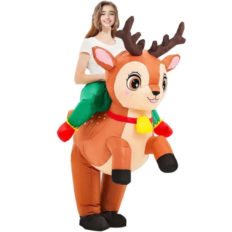 Christmas New Riding Elk Inflatable Suit Gingerbread Man Christmas Dinosaur Inflatable Costume Party Props - Image 5
