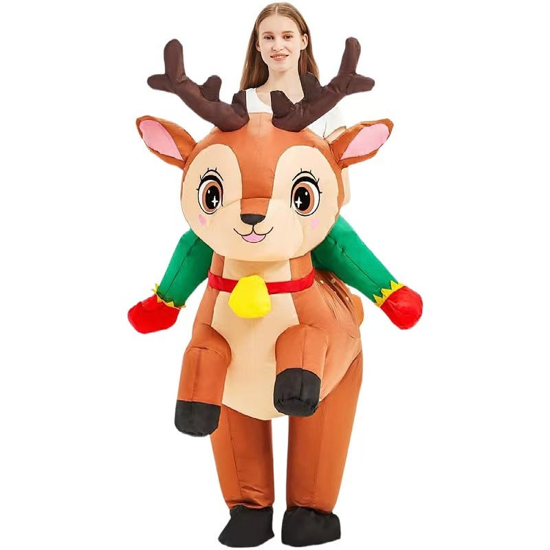 Christmas New Riding Elk Inflatable Suit Gingerbread Man Christmas Dinosaur Inflatable Costume Party Props - Image 4