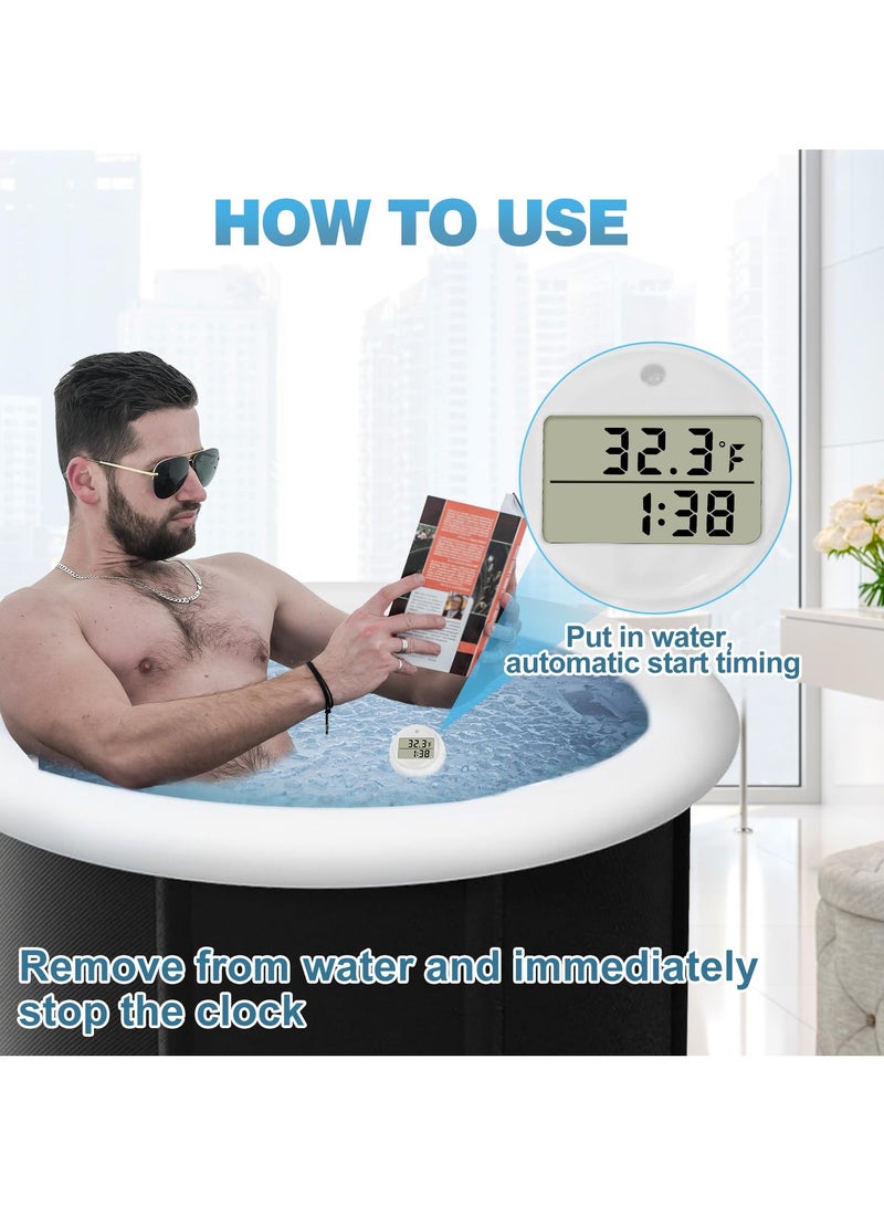 SYOSI Ice Bath Thermometer and Timer, Waterproof Cold Plunges Ice Bath Accessories, Floating Pool Thermometer Digital Timers, Multifunction Floating Pool Thermometer, Ice Bath Cold Plunge Accessories - Image 4