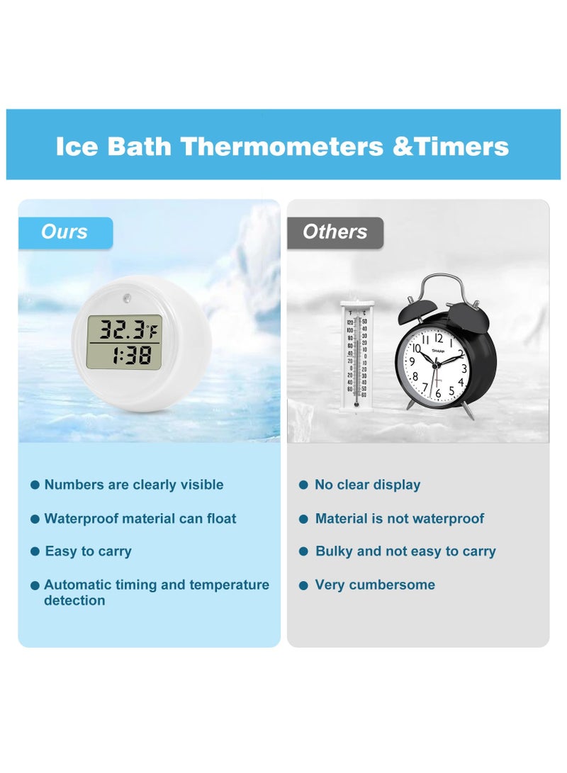 SYOSI Ice Bath Thermometer and Timer, Waterproof Cold Plunges Ice Bath Accessories, Floating Pool Thermometer Digital Timers, Multifunction Floating Pool Thermometer, Ice Bath Cold Plunge Accessories - Image 5