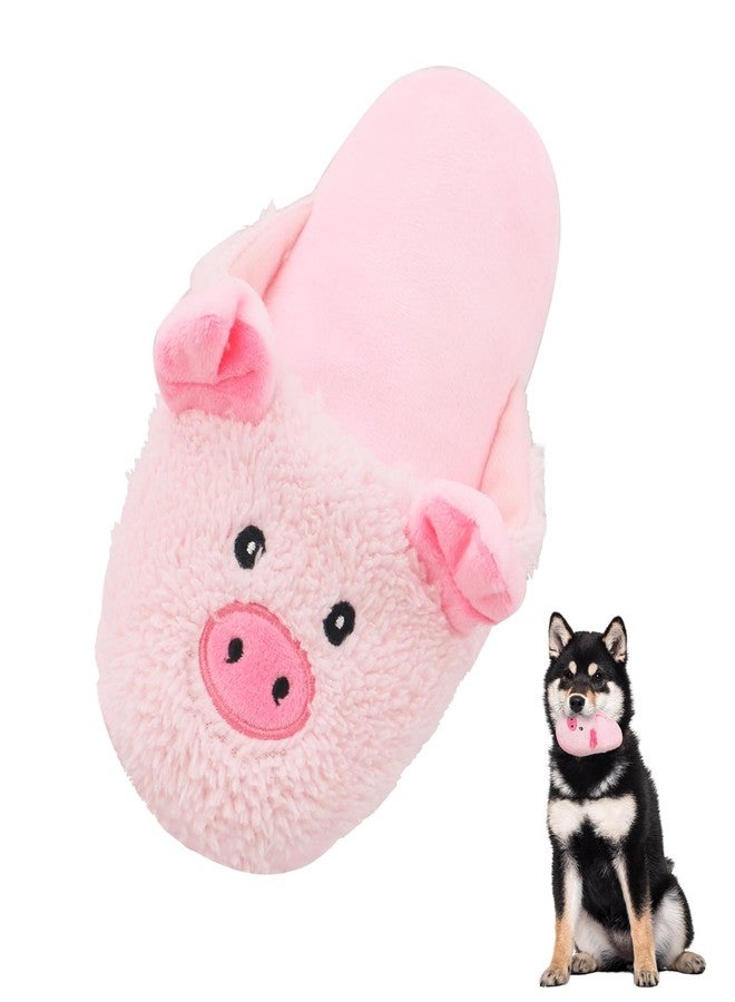 Andiker Dog Squeaky Toy, Cute Slipper Shaped Dog Chew Toys with a Squeaker and Crinkle Paper, Hide Food Puppy Stuffed Toy for Small Medium Dogs to Bite and Relieve Boredom and Stress (Pink) - Image 1