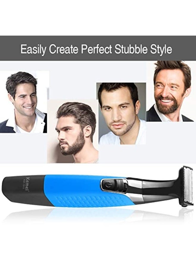 كيم آلة حلاقة الحواجب واللحية للرجال Kemei km-1910 تعمل جافة ورطبة - Image 4