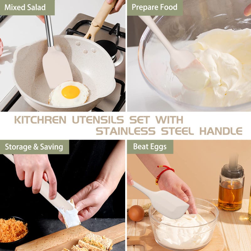 Umite Chef Stainless Steel Kitchen Cooking Utensil Set, Umite Chef 15 pcs Utensils - Nonstick Cookware Set Spatula -Kitchen Gadgets Tools Gift - Image 3