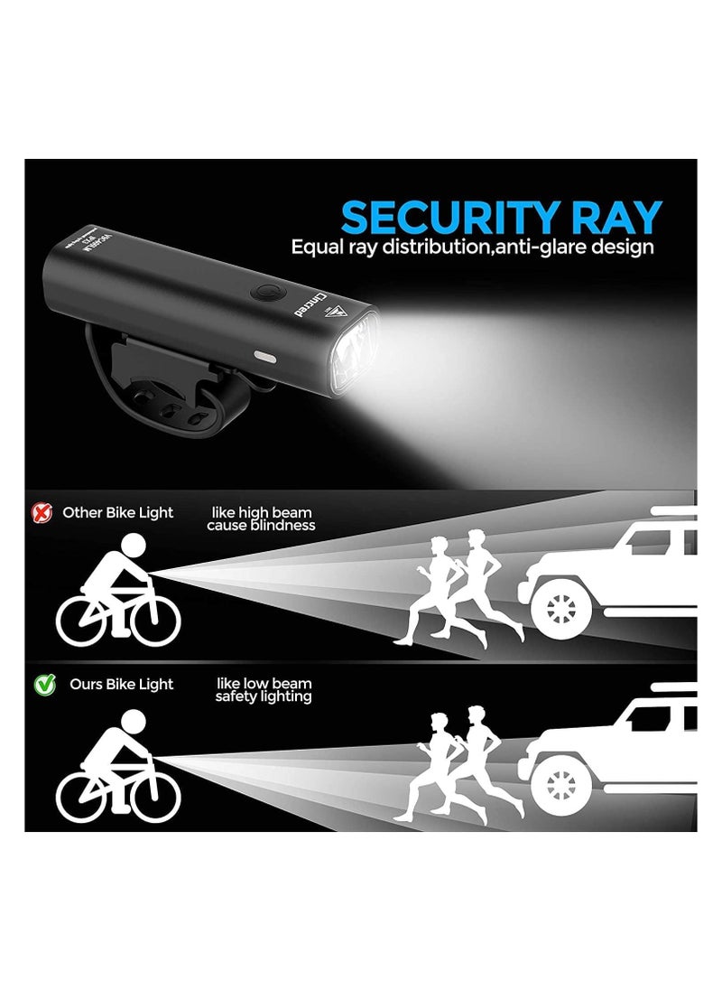 General Bike Light Kit, USB Rechargeable Super Bright LED Waterproof Headlight Front and Rear Bike Lights, Easy to Install 4 Light Mode Bike Lights, Suitable for All Bikes  - Image 4