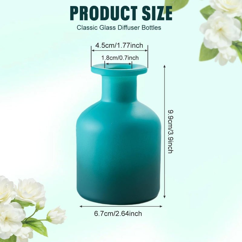 كويبي 1 قطعة زجاجة ناشر فارغة سعة 150 مل/5 أونصة، وعاء عطري، ملحقات عطرية، تستخدم مع الزيوت العطرية، ناشرات بديلة، أعواد القصب، حرف يدوية DIY، د��كور تدرج أزرق - Image 2