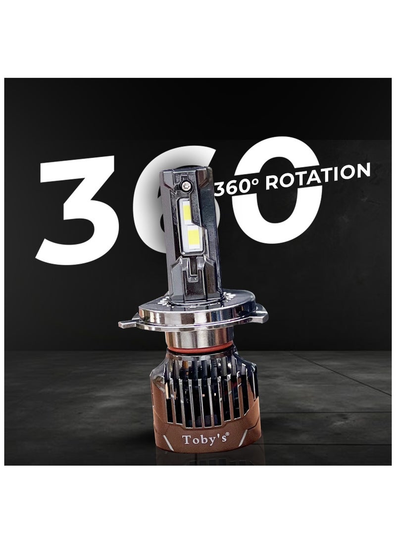 Toby's Toby's LX45-H4 has 90Watt/Pair Power Original Tested LED Headlight Assembly 9000 Lumens Pair Bright Color With Temperature (6500K)  - Image 3