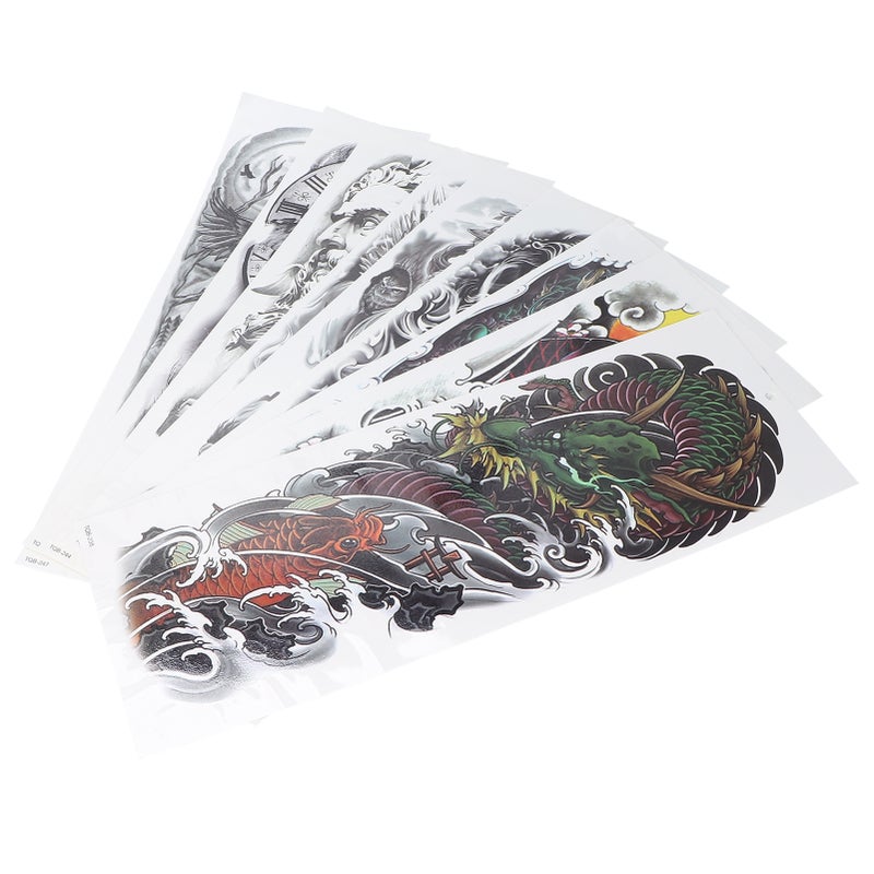 9Pcs Full Arm Tattoo Sticker Waterproof Temporary Long Lasting Large Pattern Tattoo Stickers - Image 5