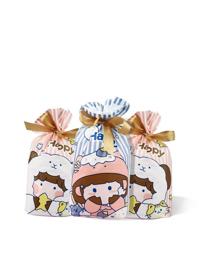 Birch & Co. Paper Return Gift Bags - Potli Bags,Return Gift Bags for Kids Birthday - Goodie Bag for Return Gift - Gift Covers Pouch for Birthday - Party Bags,Stripes,Pack 50,Multicolor - Image 1