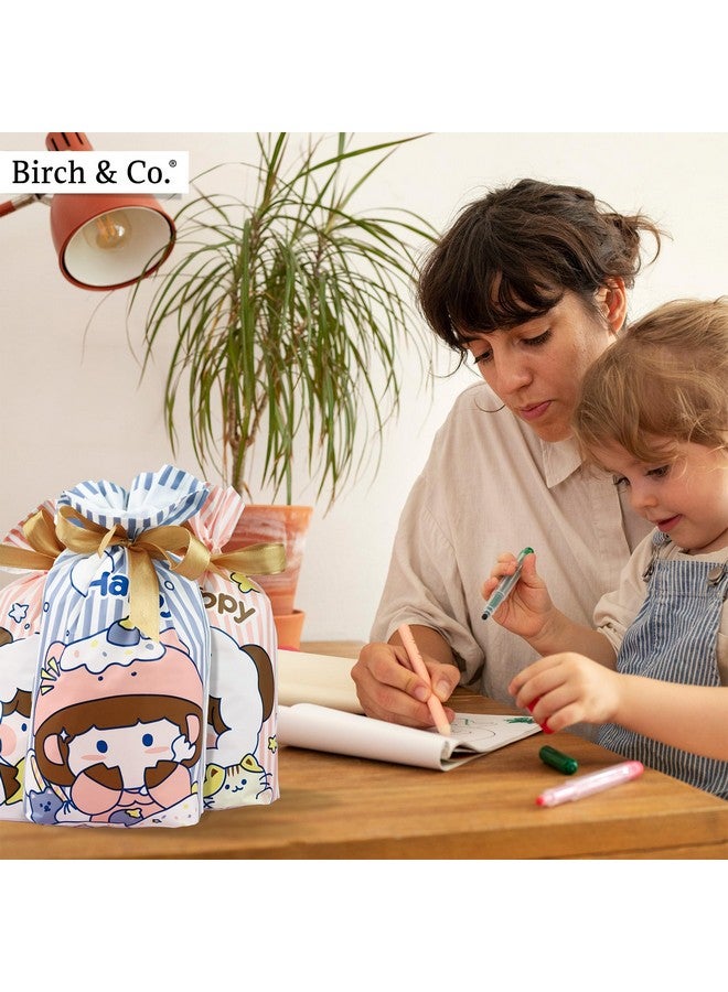 Birch & Co. Paper Return Gift Bags - Potli Bags,Return Gift Bags for Kids Birthday - Goodie Bag for Return Gift - Gift Covers Pouch for Birthday - Party Bags,Stripes,Pack 50,Multicolor - Image 3