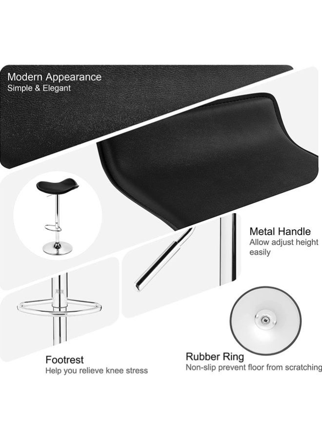 2 Bar Stools,Comfortable Adjustable High Bar Chair with 360°Swivel Perfect for Home Kitchen Counter Dining High Footrest Stool - Image 3