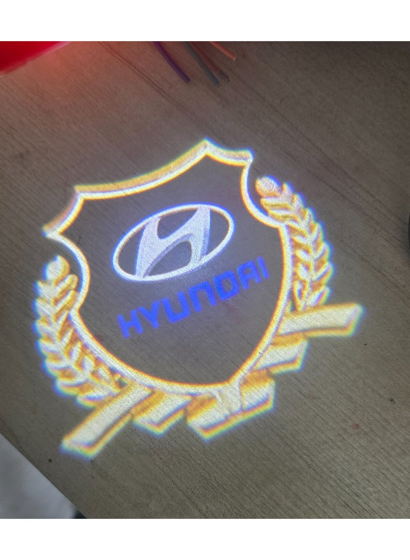 Vierex Hyundai Elantra LED Door Welcome Shadow Light Projector, Ghost Atmosphere Logo Lamp, 2PCS Compatible with Hyundai Elantra 2008–2015 - Image 2