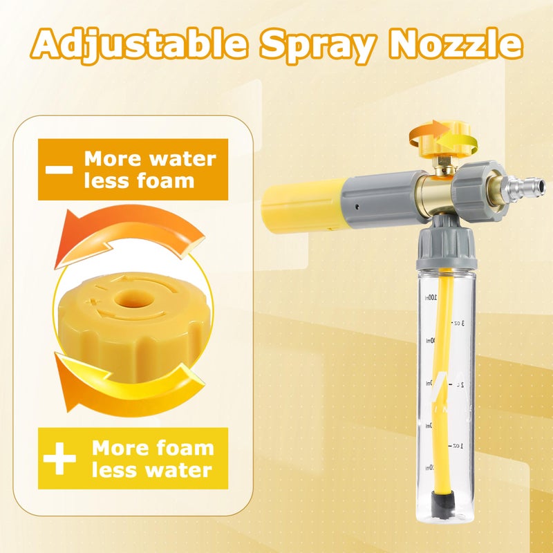M MINGLE Mini Foam Cannon, Pressure Washer Foam Cannon with 5 Nozzle Tips, 1/4" Quick Connect for Car Wash, Patio, Deck Cleaning - Image 5